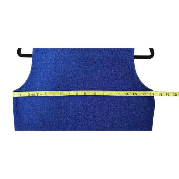 St. John Blue Neck Sleeveless Top Women's Size: P, Petite. - Picture 7 of 9